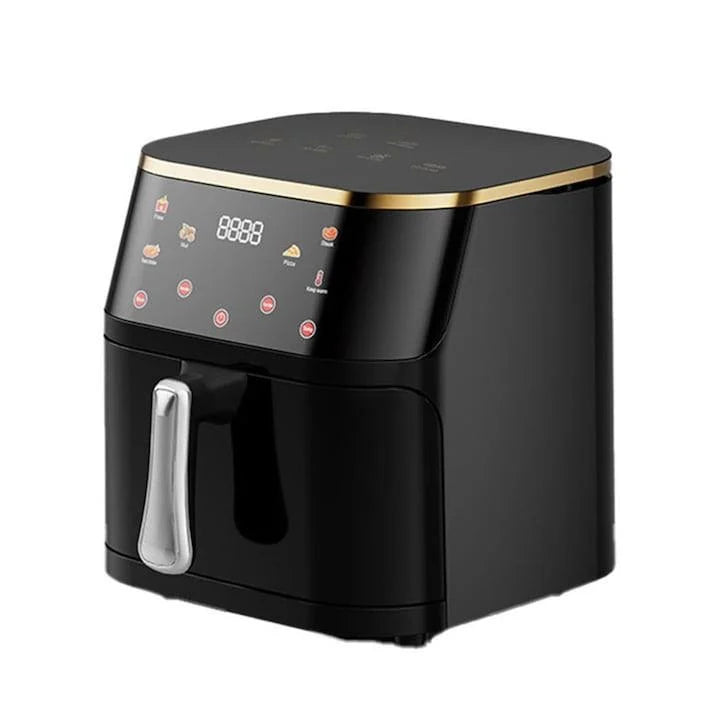 Friteuza cu aer cald 10L, XXL Digital Air Fryer, Gatire fara ulei, 2400 W, 6 programe presetate, Afisaj digital, Negru