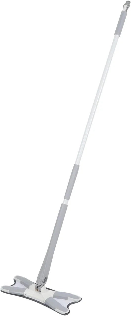 Mop cu sistem de storcare rapida, Microfibra 36 CM, Pentru curatenie Profesionala interior/exterior praf si substante lichide cu spalare, Tija reglabila din otel inoxidabil, Gri