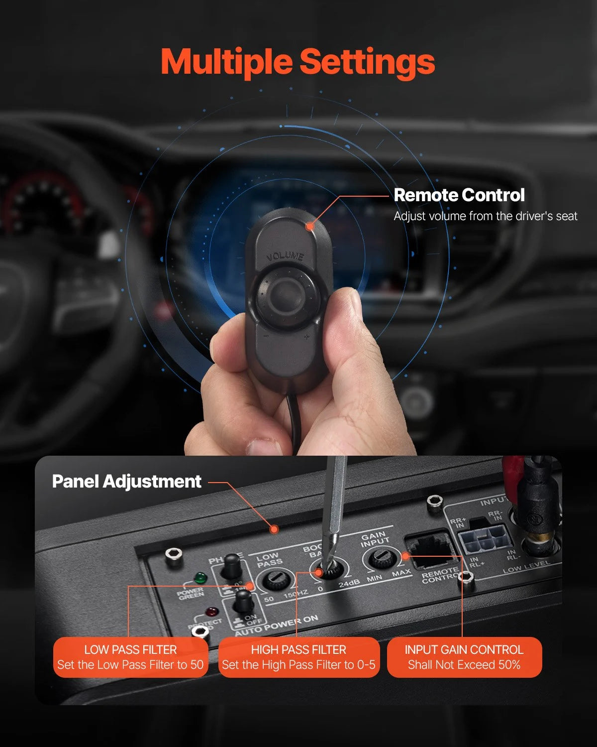 Subwoofer auto sub scaun 10 inch 240W, Subwoofer auto activ cu amplificator incorporat 240w