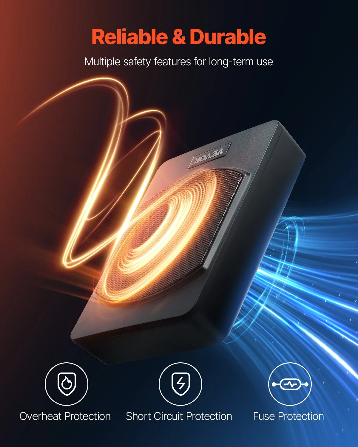 Subwoofer auto sub scaun 10 inch 240W, Subwoofer auto activ cu amplificator incorporat 240w