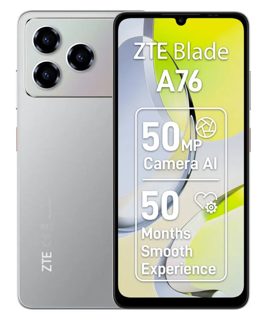Telefon ZTE Blade A76, 128gb , 4gb ram, Display 6.75", Baterie 5000mAh, Silver